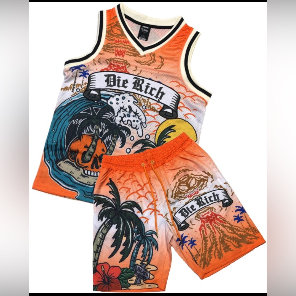 Colorful Graphic Tank Top short set